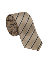 ARMANI COLLEZIONI Armani Collezioni Mens Tan / Navy Diagonal Stripe Silk Neck Tie