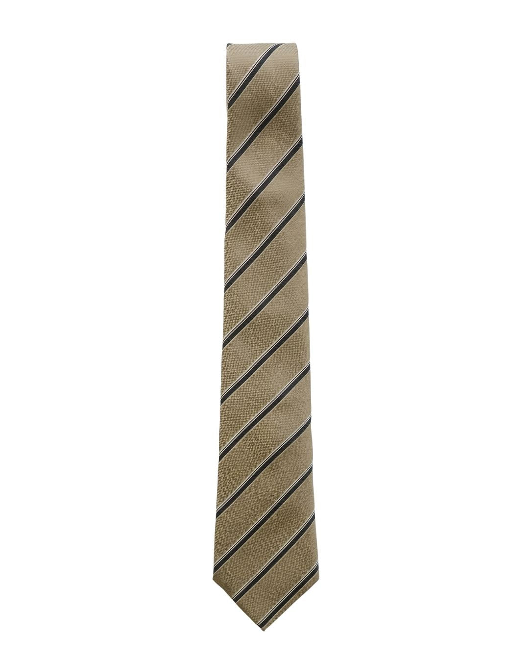 ARMANI COLLEZIONI Armani Collezioni Mens Tan / Navy Diagonal Stripe Silk Neck Tie