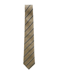 ARMANI COLLEZIONI Armani Collezioni Mens Tan / Navy Diagonal Stripe Silk Neck Tie