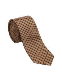 ARMANI COLLEZIONI Armani Collezioni Mens Brown / Black Fine Vertical Stripe Neck Tie