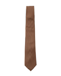 ARMANI COLLEZIONI Armani Collezioni Mens Brown / Black Fine Vertical Stripe Neck Tie