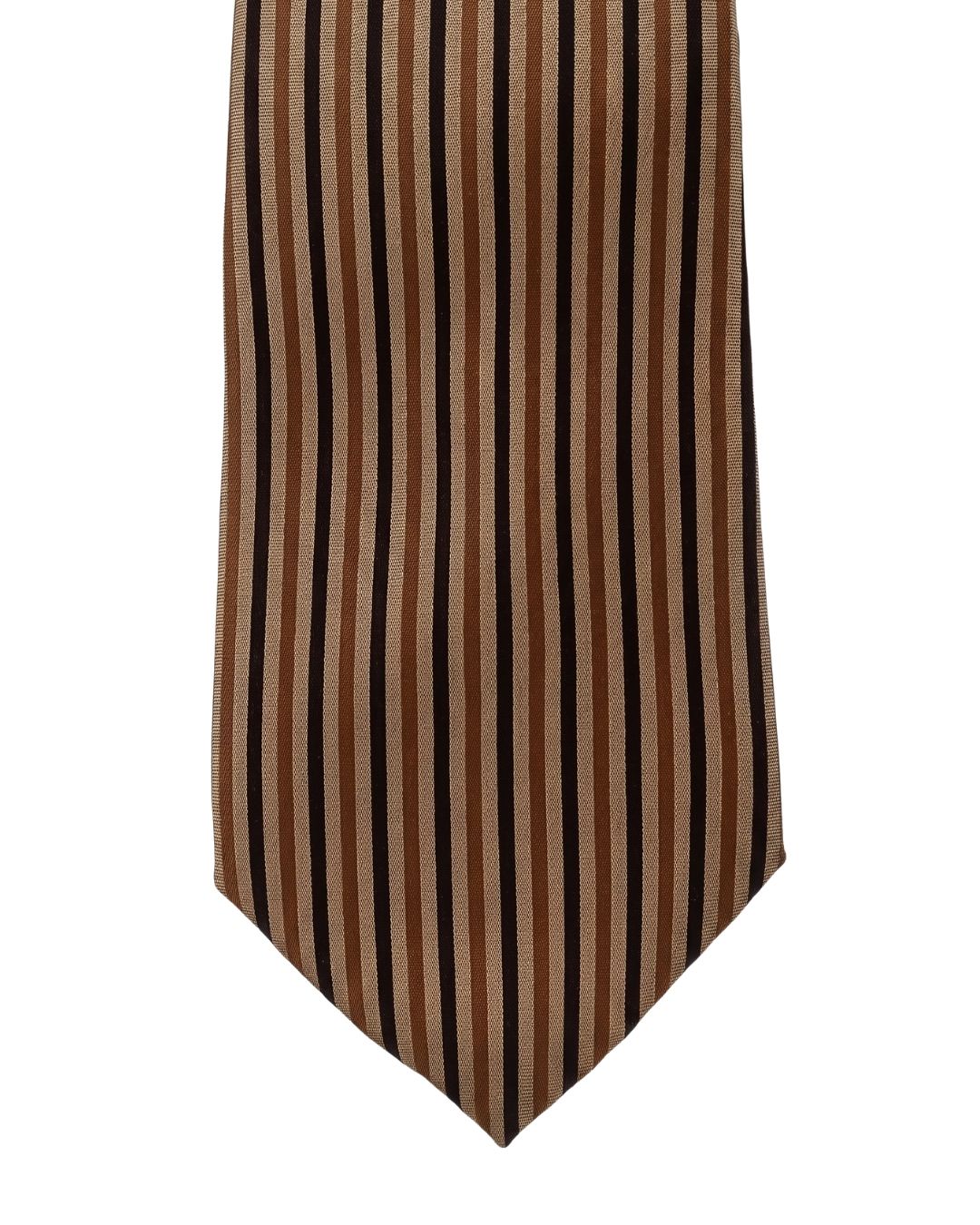 ARMANI COLLEZIONI Armani Collezioni Mens Brown / Black Fine Vertical Stripe Neck Tie