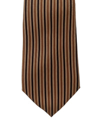 ARMANI COLLEZIONI Armani Collezioni Mens Brown / Black Fine Vertical Stripe Neck Tie