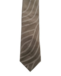 Armani Collezioni Mens Taupe / Beige Curved Geometric Neck Tie