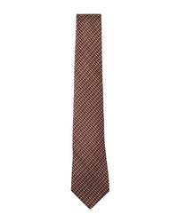 Armani Collezioni Mens Rust Orange Micro Geometric Silk Neck Tie