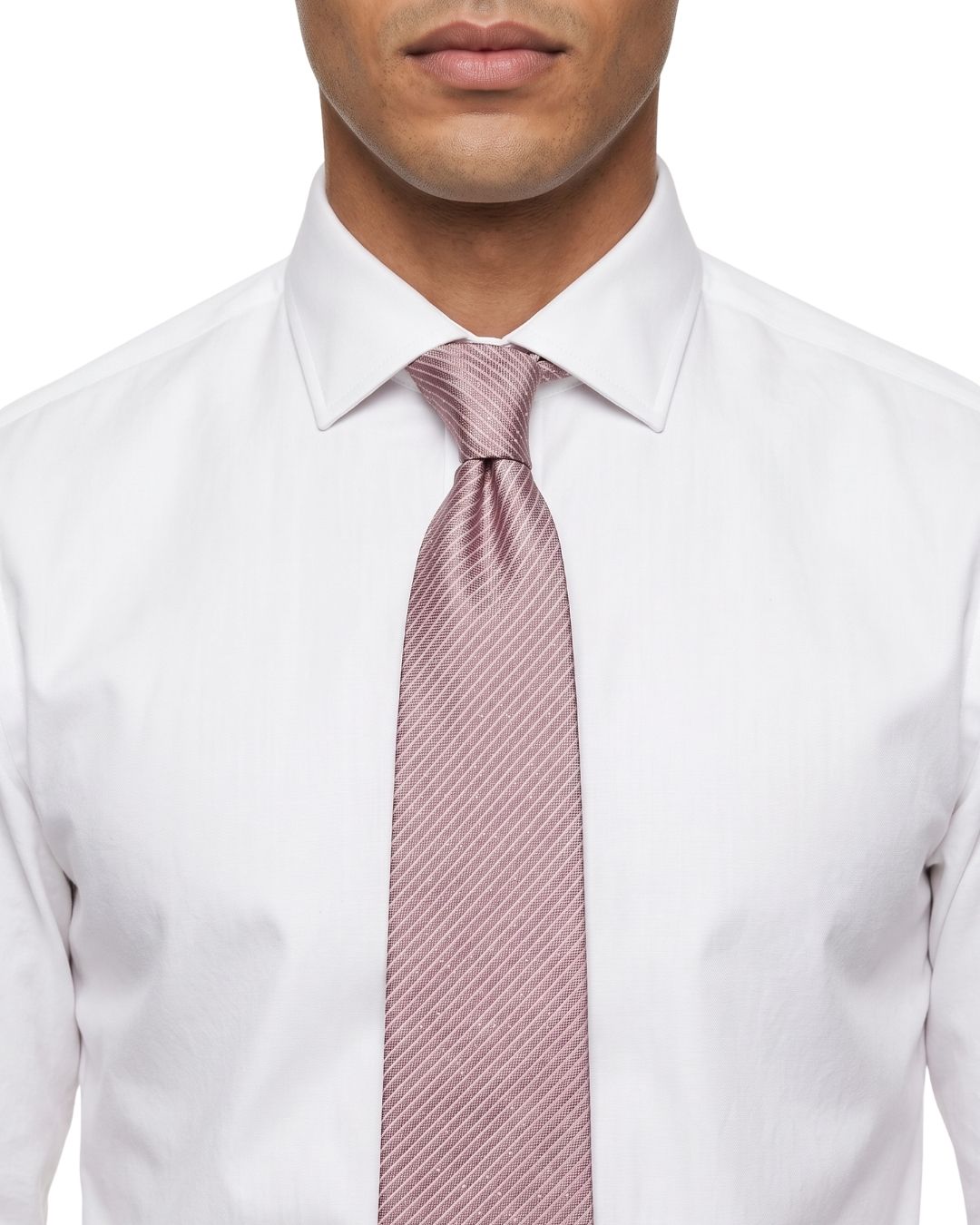 ARMANI COLLEZIONI Armani Collezioni Mens Dusty Pink Micro Dot Silk Neck Tie