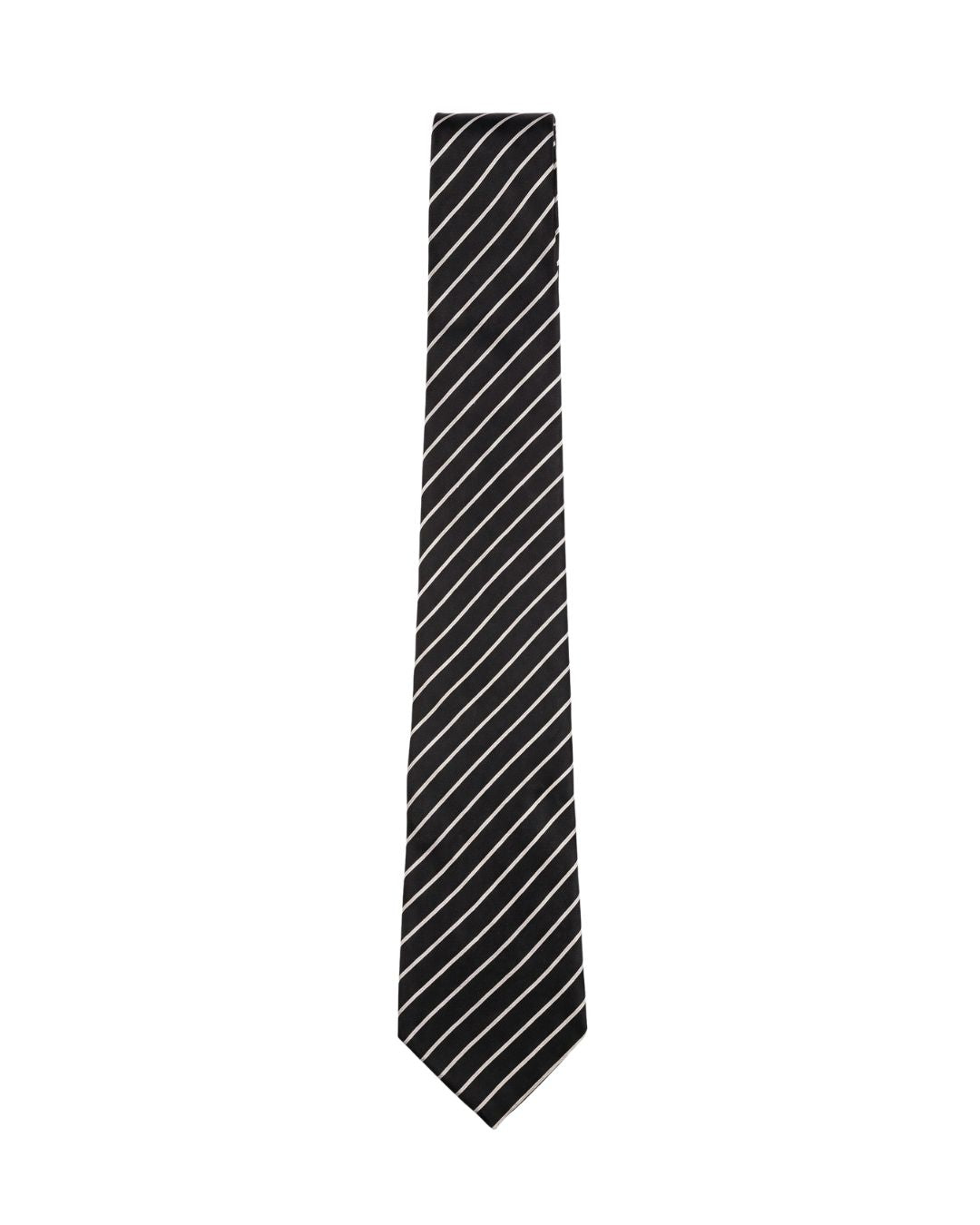 ARMANI COLLEZIONI Armani Collezione Mens Black / White Diagonal Stripe Neck Tie