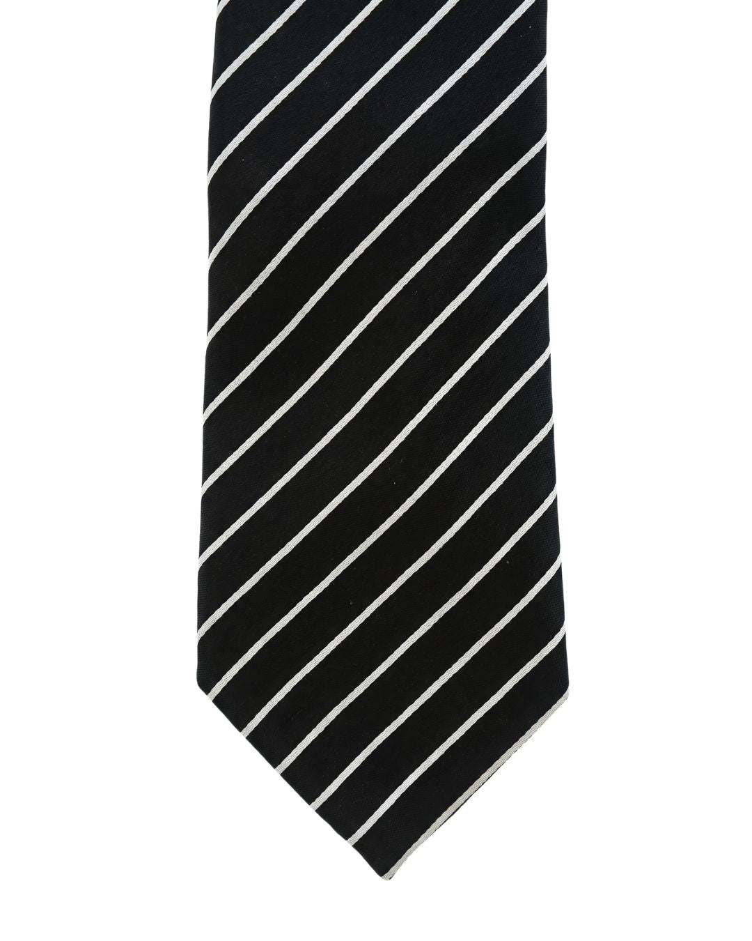 ARMANI COLLEZIONI Armani Collezione Mens Black / White Diagonal Stripe Neck Tie
