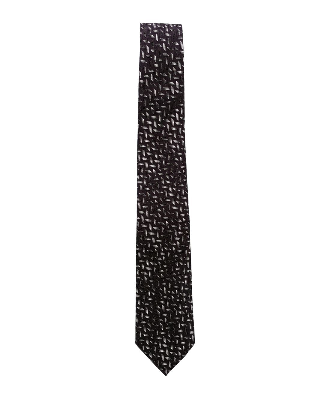 ARMANI COLLEZIONI Armani Collezione Mens Black / Gray Micro Geometric Neck Tie