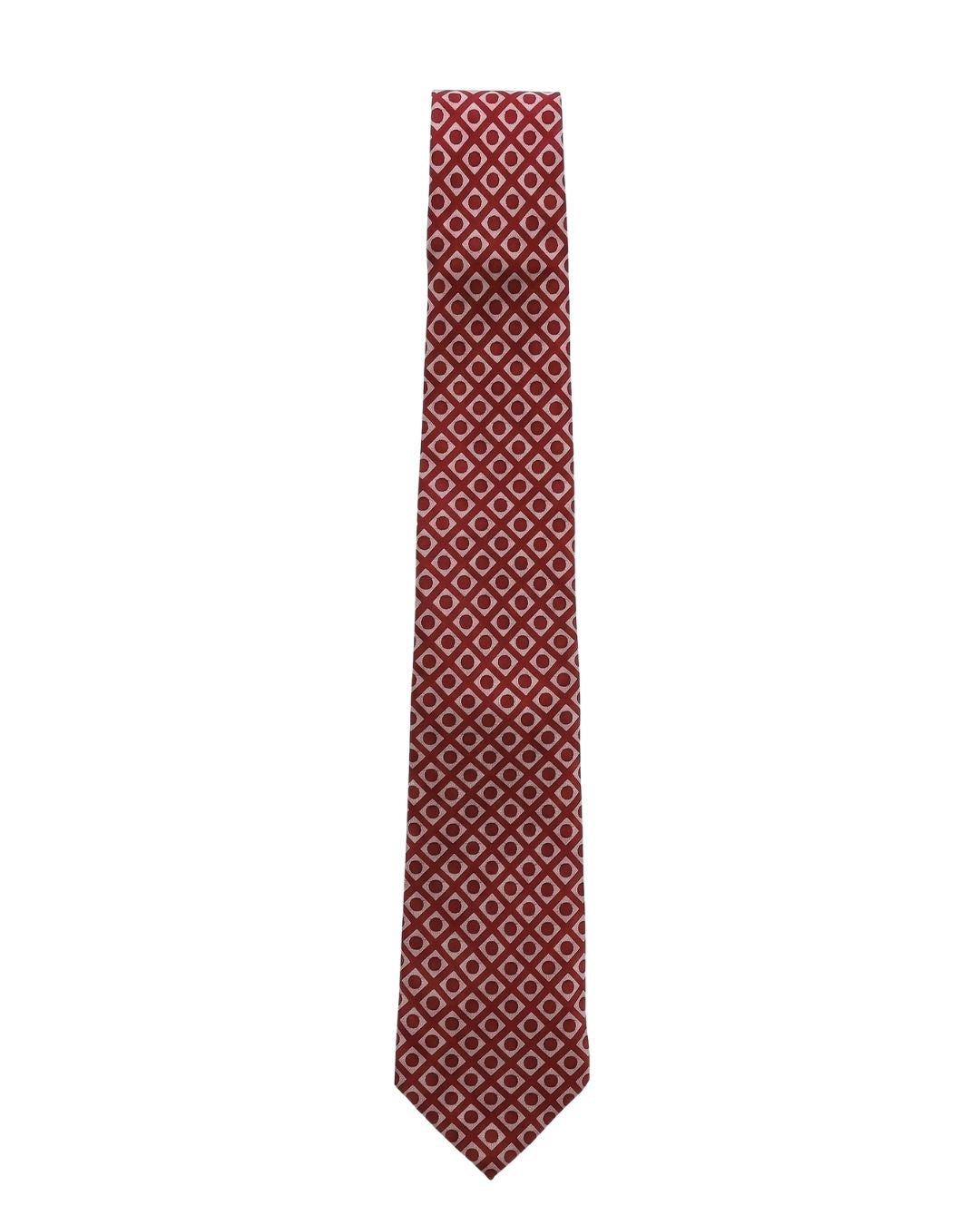 ARMANI COLLEZIONI Armani Collezione Mens Red / Beige Diamond Geometric Neck Tie