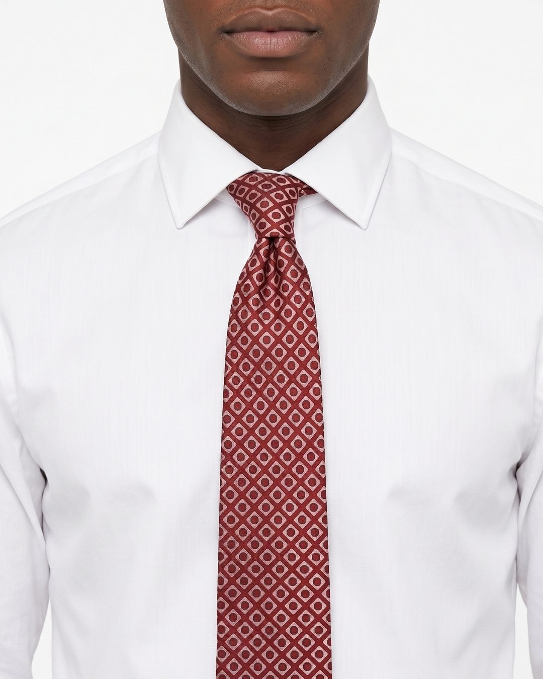 ARMANI COLLEZIONI Armani Collezione Mens Red / Beige Diamond Geometric Neck Tie