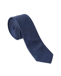 ARMANI COLLEZIONI Armani Collezioni Mens Navy Tonal Textured Silk Neck Tie
