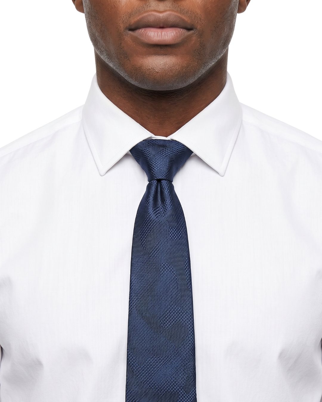 ARMANI COLLEZIONI Armani Collezioni Mens Navy Tonal Textured Silk Neck Tie