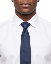 ARMANI COLLEZIONI Armani Collezioni Mens Navy Tonal Textured Silk Neck Tie