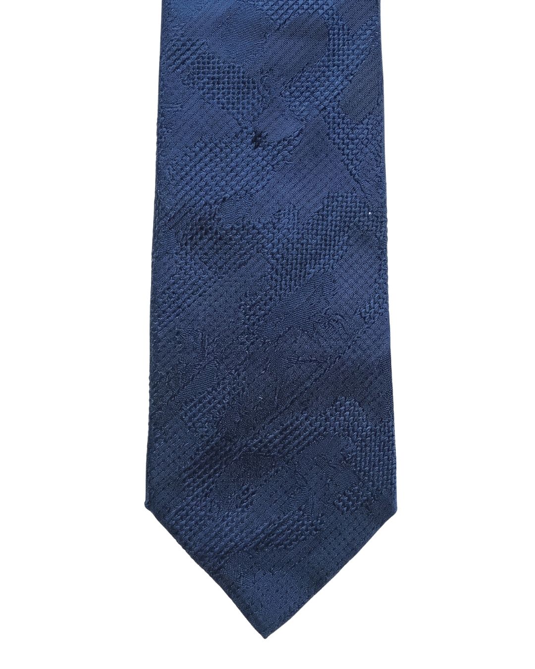 ARMANI COLLEZIONI Armani Collezioni Mens Navy Tonal Textured Silk Neck Tie