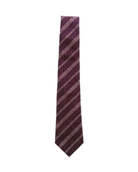 Armani Collezioni Mens Burgundy / Pink Diagonal Geometric Neck Tie