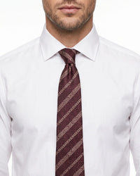 Armani Collezioni Mens Burgundy / Pink Diagonal Geometric Neck Tie