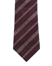 Armani Collezioni Mens Burgundy / Pink Diagonal Geometric Neck Tie