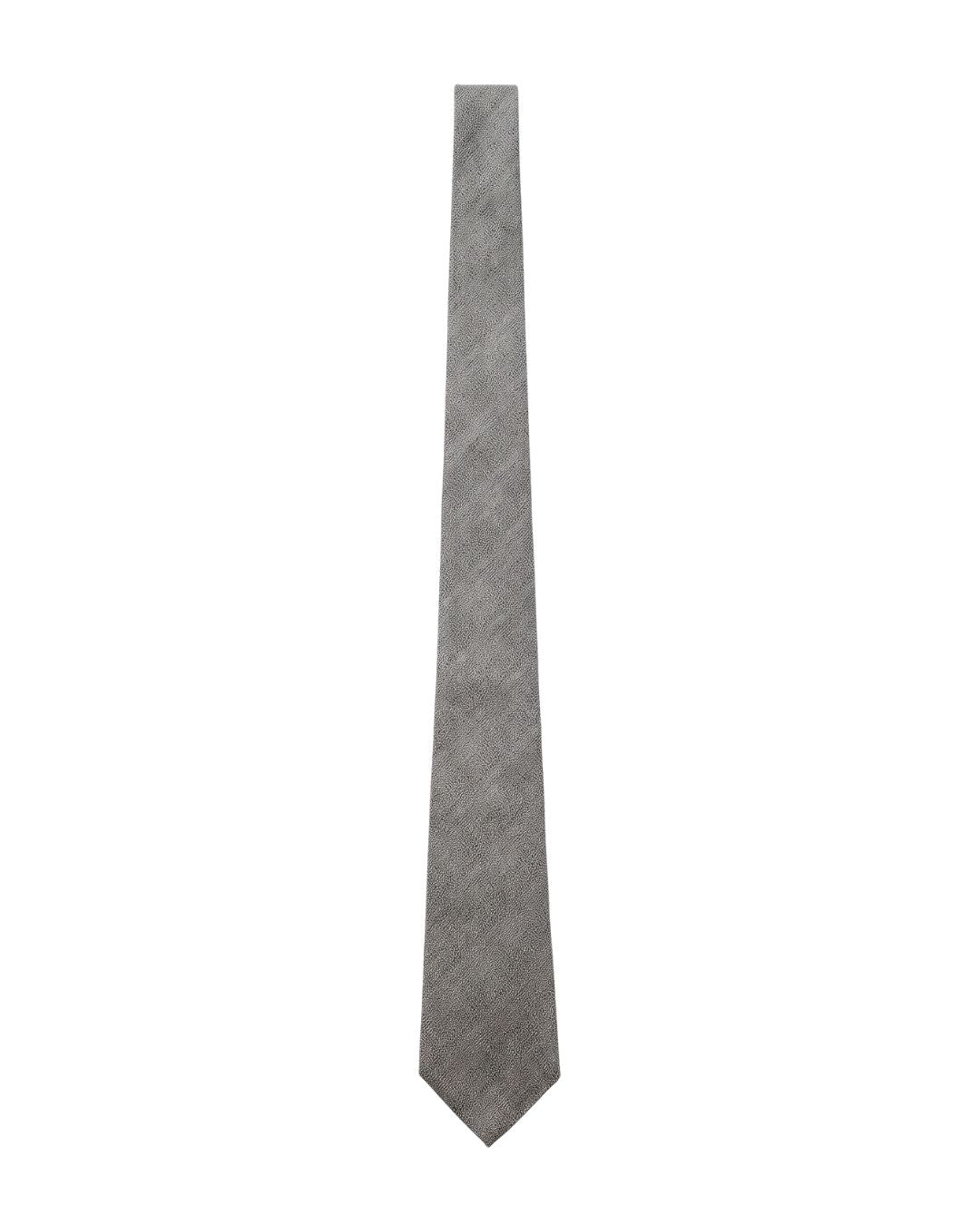 Armani Collezioni Mens Light Gray Tonal Textured Neck Tie