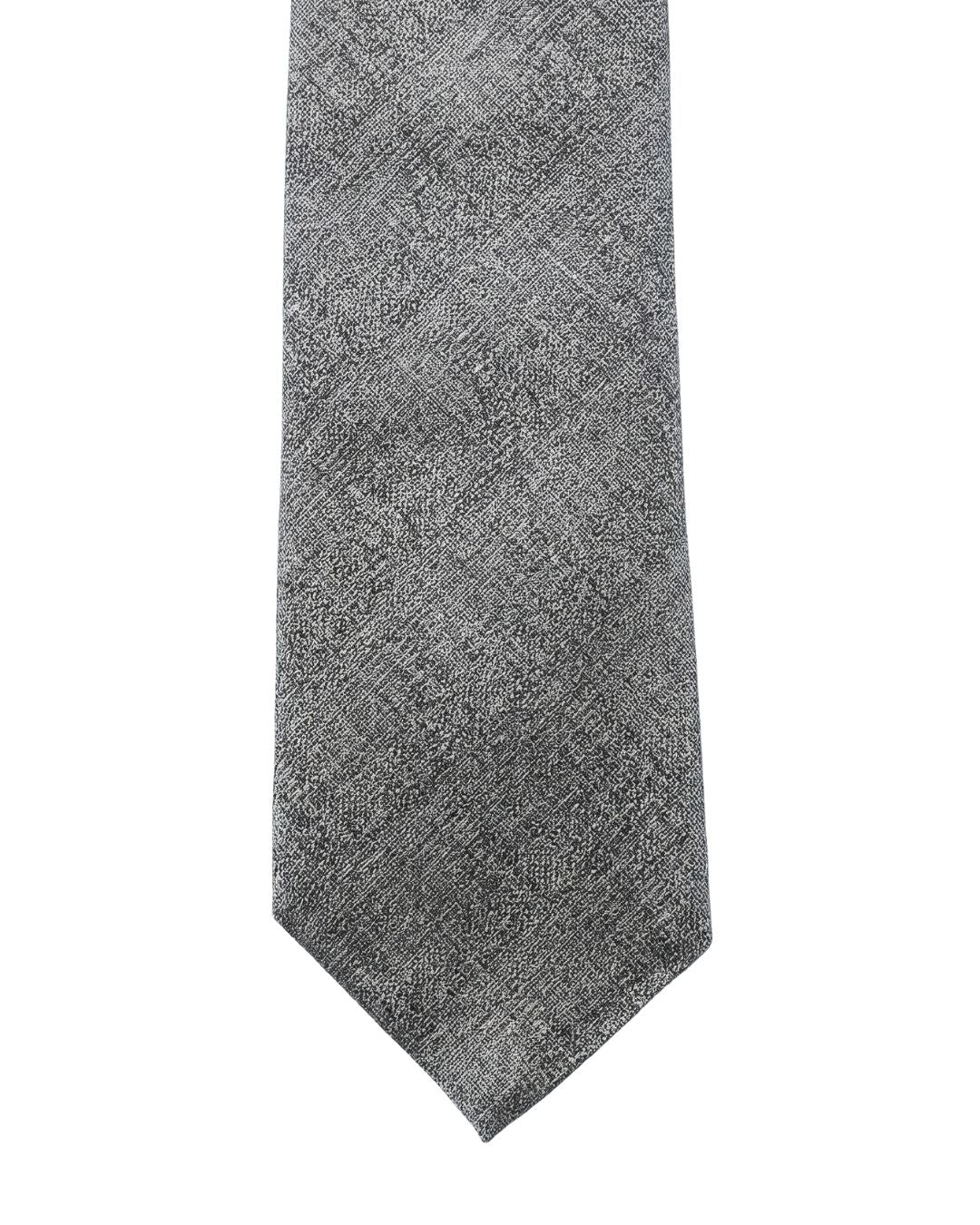 Armani Collezioni Mens Light Gray Tonal Textured Neck Tie