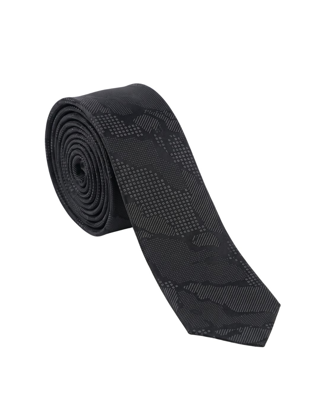 Armani Collezioni Mens Black / Charcoal Tonal Abstract Neck Tie