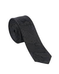 Armani Collezioni Mens Black / Charcoal Tonal Abstract Neck Tie