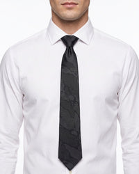 Armani Collezioni Mens Black / Charcoal Tonal Abstract Neck Tie