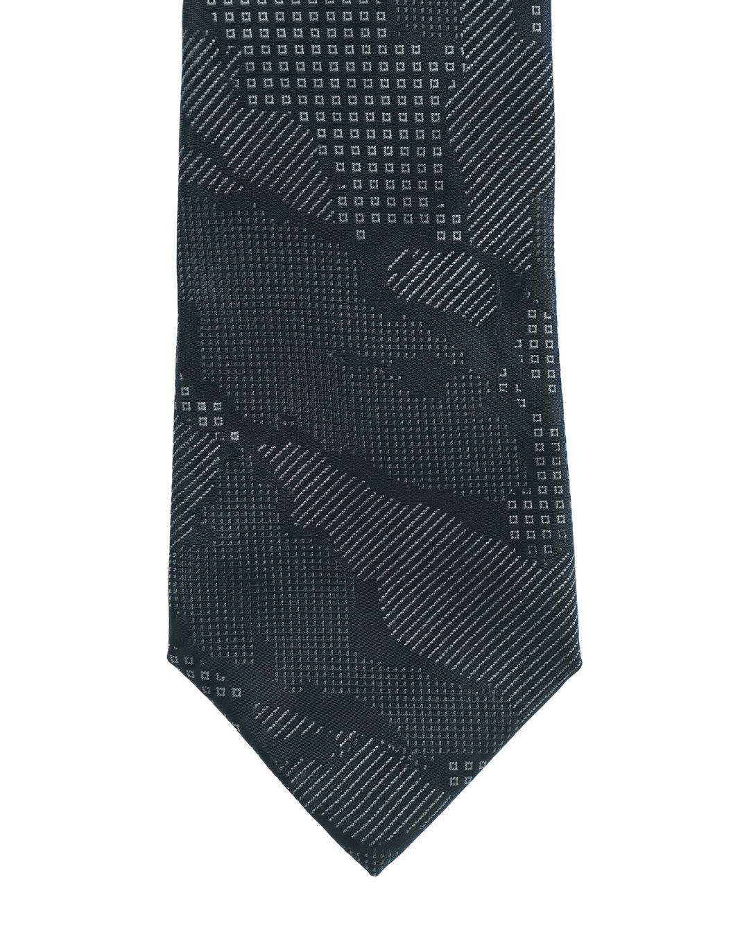 Armani Collezioni Mens Black / Charcoal Tonal Abstract Neck Tie