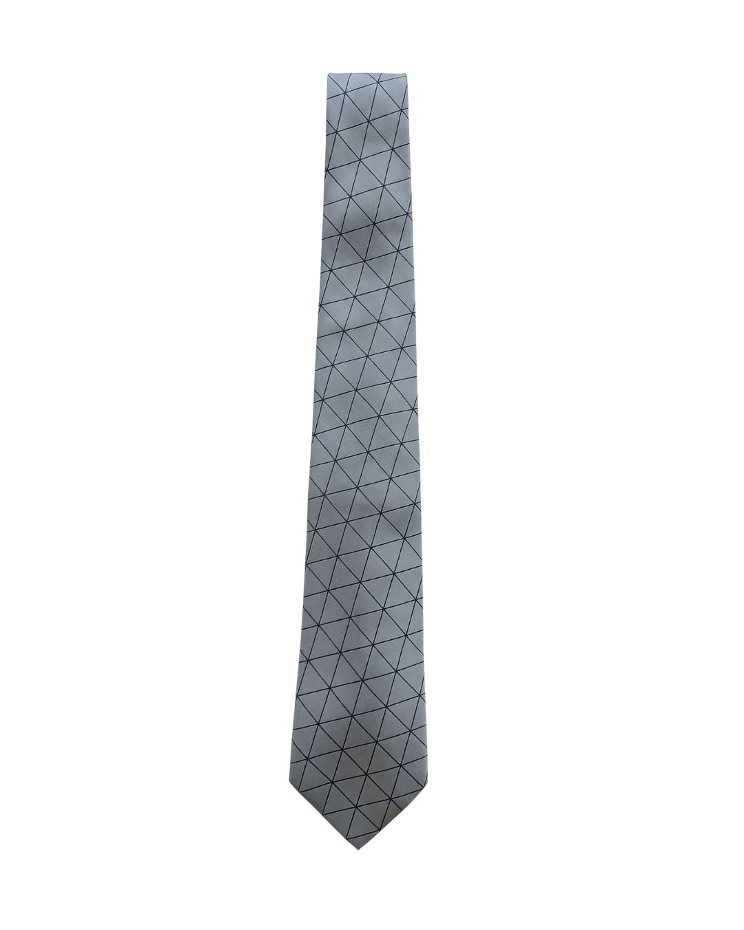 ARMANI COLLEZIONI Armani Collezione Mens Silver Gray / Black Triangle Geometric Neck Tie