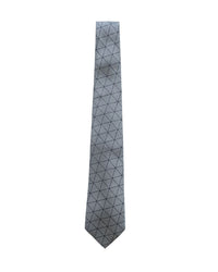 ARMANI COLLEZIONI Armani Collezione Mens Silver Gray / Black Triangle Geometric Neck Tie