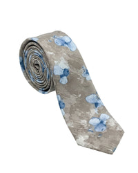 ARMANI COLLEZIONI Armani Collezioni Mens Taupe / Blue Watercolor Floral Neck Tie