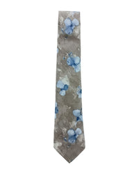 ARMANI COLLEZIONI Armani Collezioni Mens Taupe / Blue Watercolor Floral Neck Tie