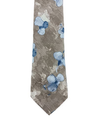 ARMANI COLLEZIONI Armani Collezioni Mens Taupe / Blue Watercolor Floral Neck Tie