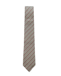 ARMANI COLLEZIONI Armani Collezione Mens Beige / Burgundy / Gray Diagonal Stripe Neck Tie