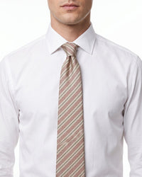 ARMANI COLLEZIONI Armani Collezione Mens Beige / Burgundy / Gray Diagonal Stripe Neck Tie