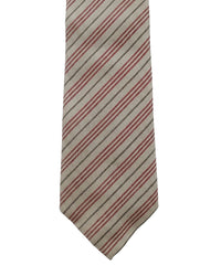 ARMANI COLLEZIONI Armani Collezione Mens Beige / Burgundy / Gray Diagonal Stripe Neck Tie