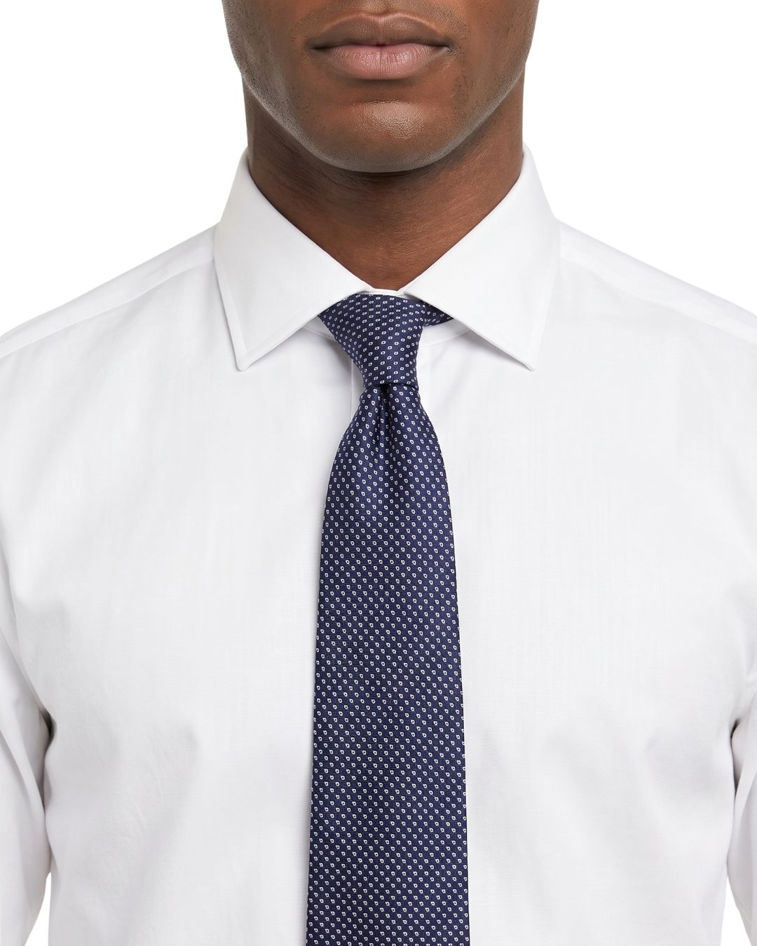 ARMANI COLLEZIONI Armani Collezioni Mens Navy / White Micro Dot Silk Neck Tie