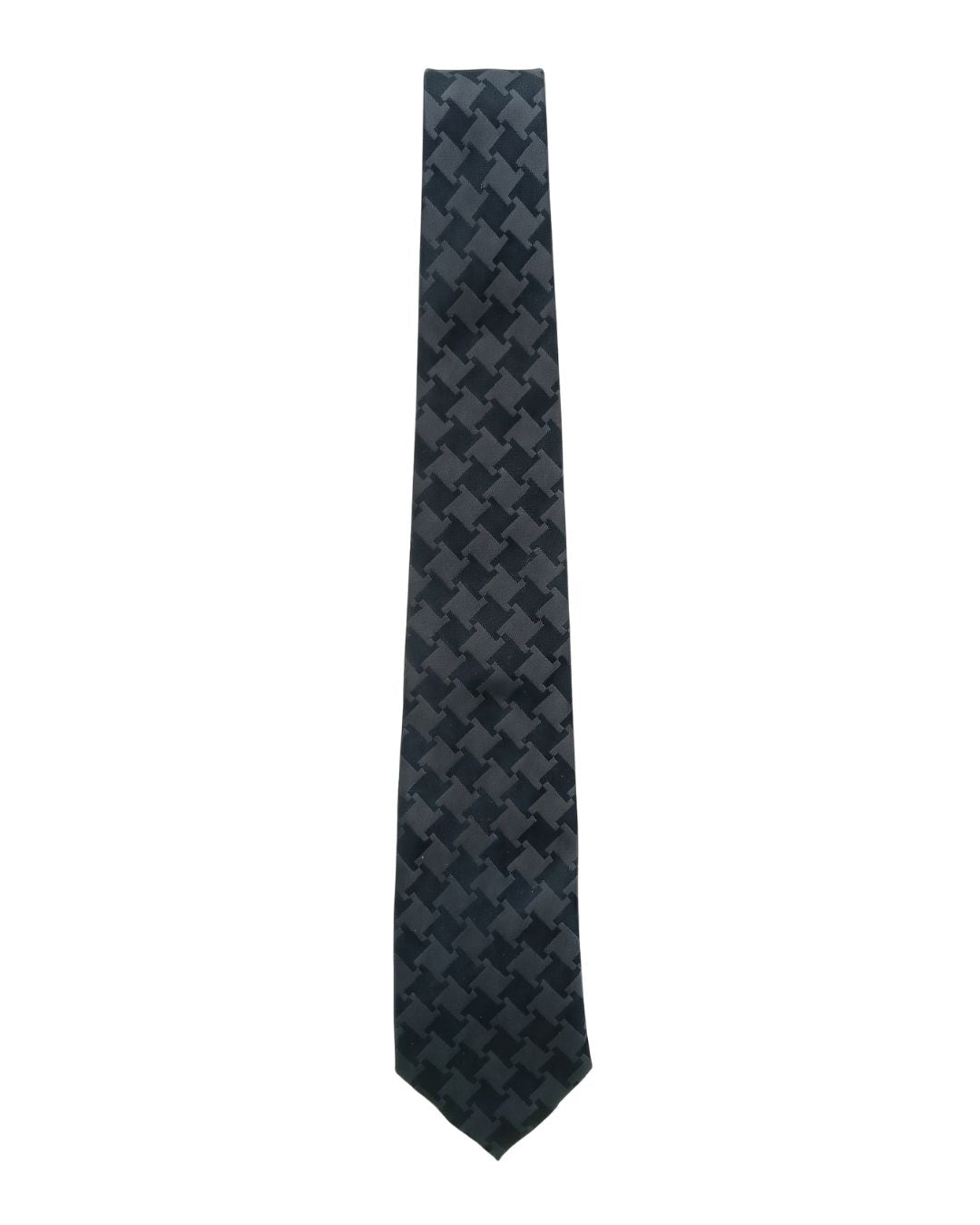 ARMANI COLLEZIONI Armani Collezioni Mens Black / Gray Geometric Silk Neck Tie
