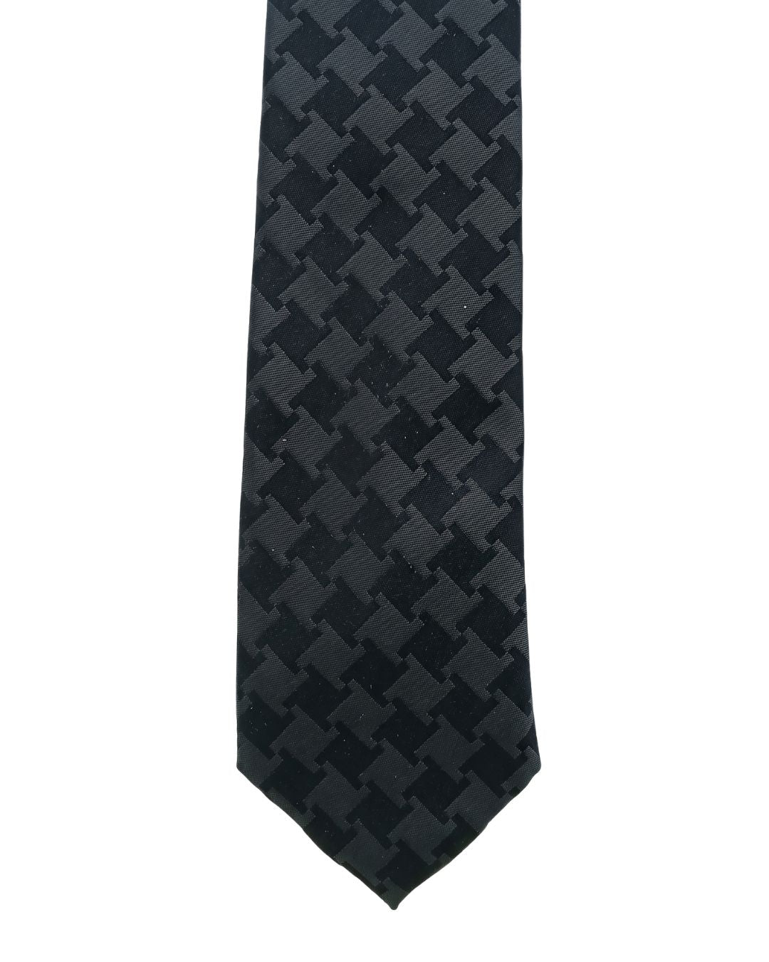 ARMANI COLLEZIONI Armani Collezioni Mens Black / Gray Geometric Silk Neck Tie