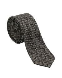 Armani Collezioni Mens Black / Gray Micro Leaf Geometric Neck Tie