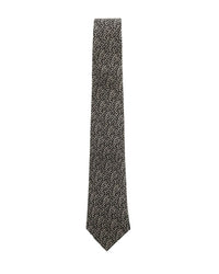 Armani Collezioni Mens Black / Gray Micro Leaf Geometric Neck Tie