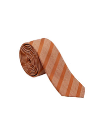 ARMANI COLLEZIONI Armani Collezioni Mens Orange Diagonal Stripe Silk Neck Tie