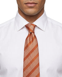 ARMANI COLLEZIONI Armani Collezioni Mens Orange Diagonal Stripe Silk Neck Tie