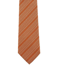 ARMANI COLLEZIONI Armani Collezioni Mens Orange Diagonal Stripe Silk Neck Tie
