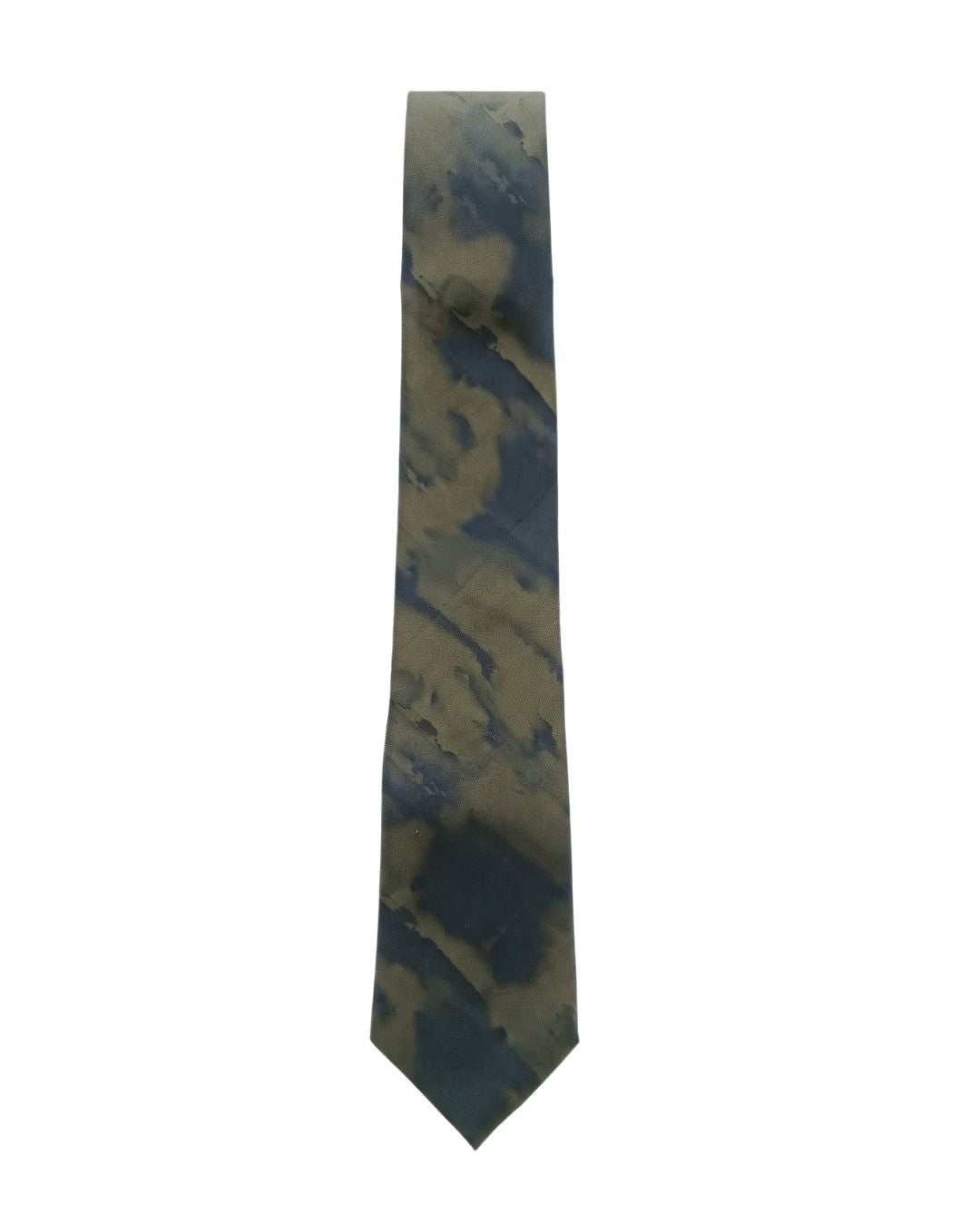 ARMANI COLLEZIONI Armani Collezioni Mens Olive Green / Black Abstract Print Neck Tie