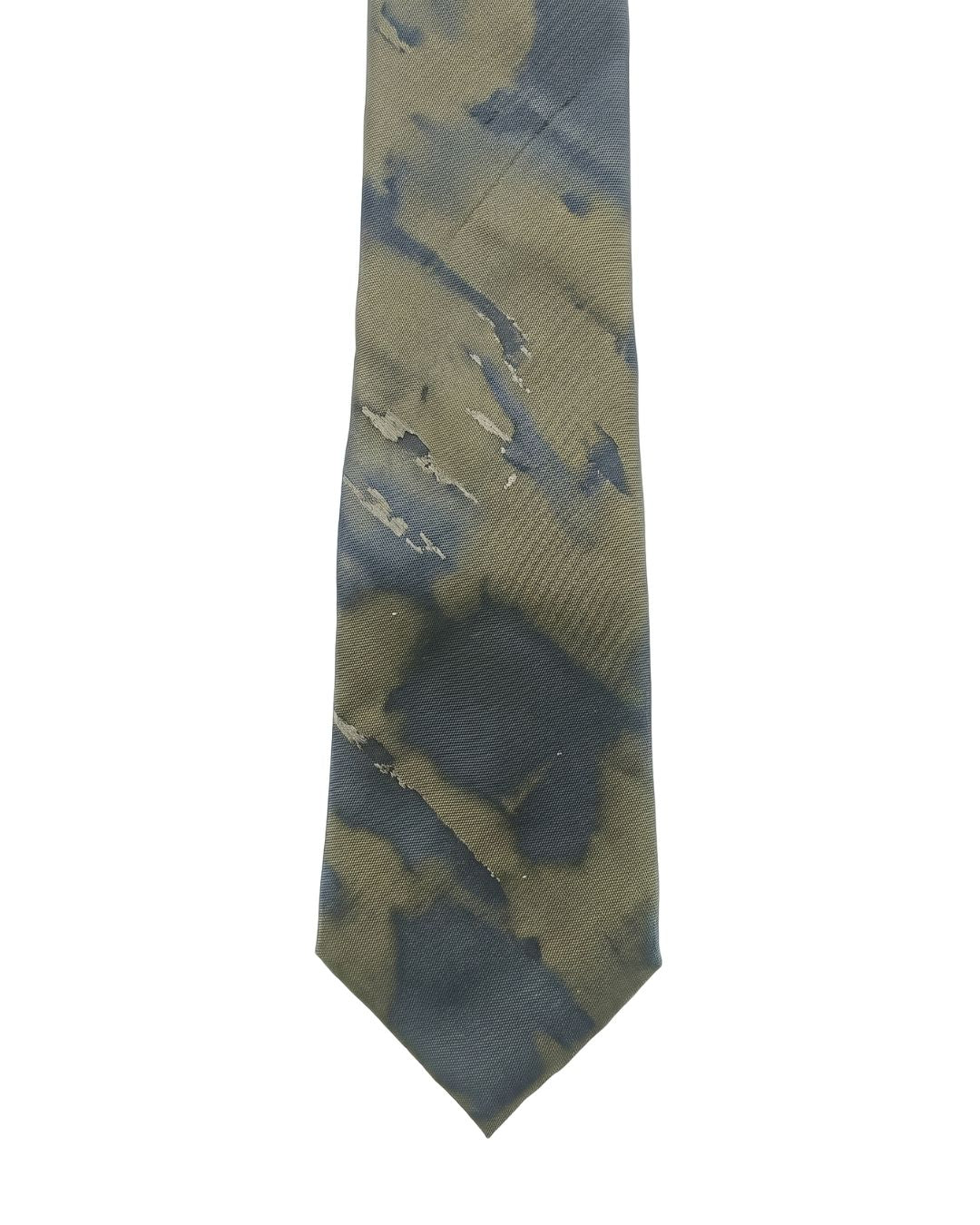 ARMANI COLLEZIONI Armani Collezioni Mens Olive Green / Black Abstract Print Neck Tie