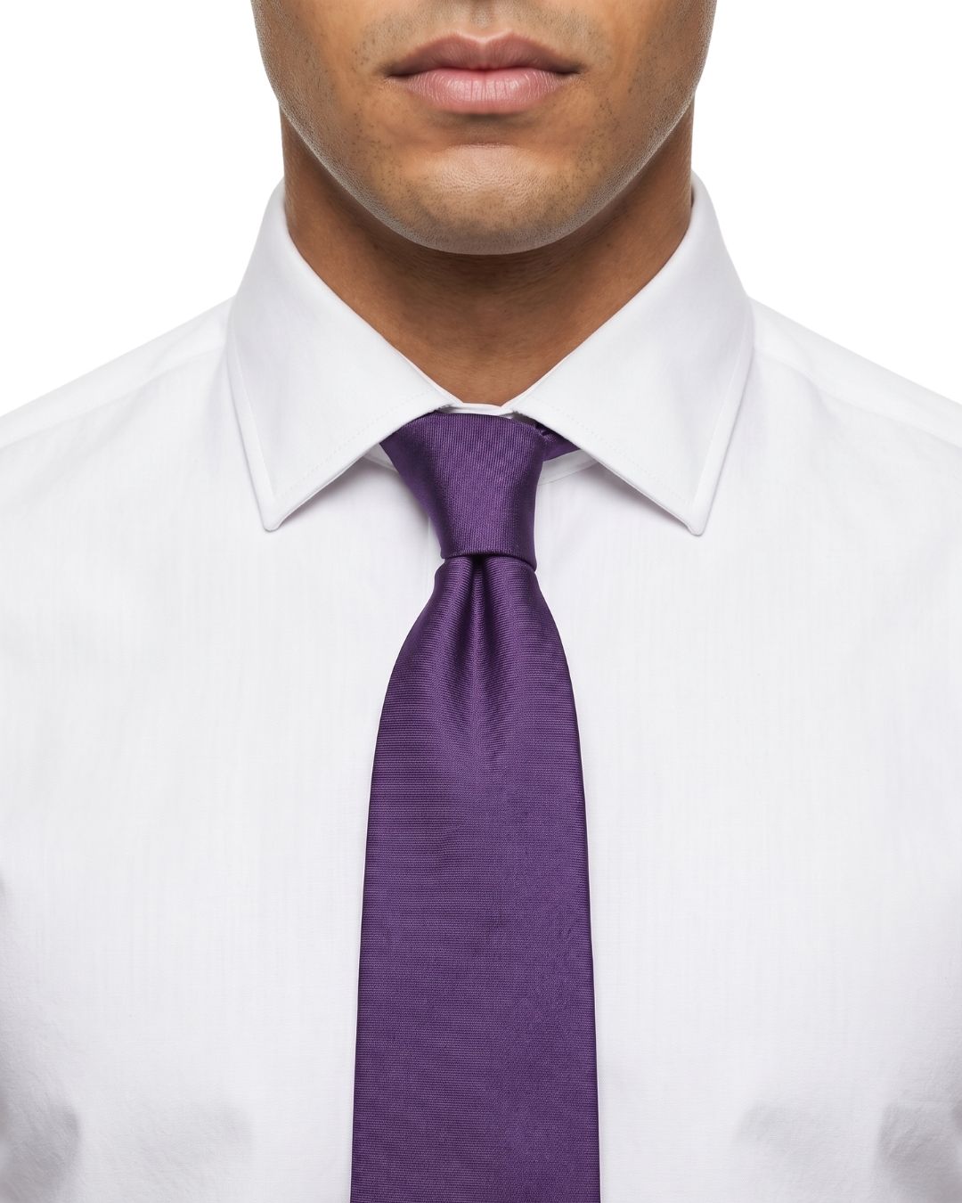 ARMANI COLLEZIONI Armani Collezioni Mens Purple Solid Silk Neck Tie