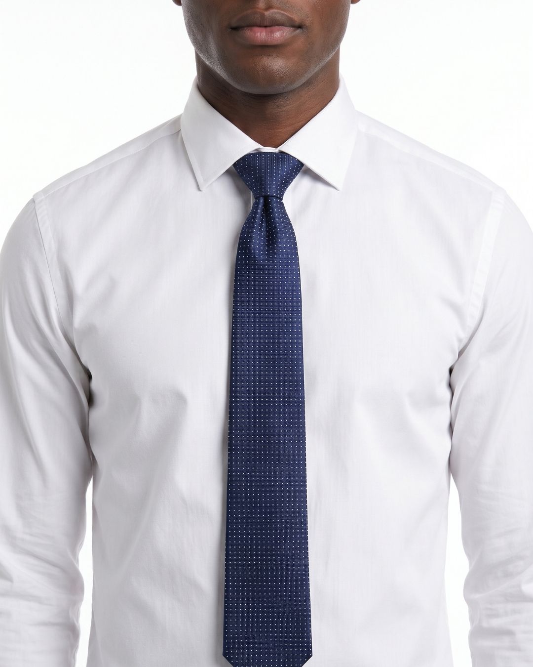 ARMANI COLLEZIONI Armani Collezione Mens Navy Blue / White Micro Dot Neck Tie