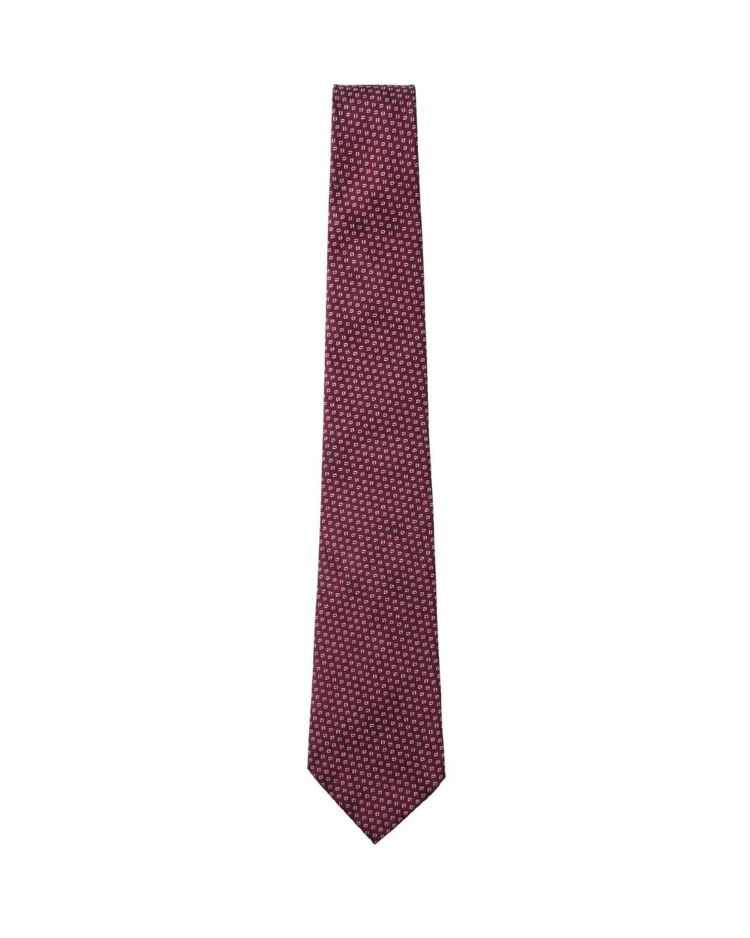 ARMANI COLLEZIONI Armani Collezioni Mens Burgundy / White Micro Dot Silk Neck Tie