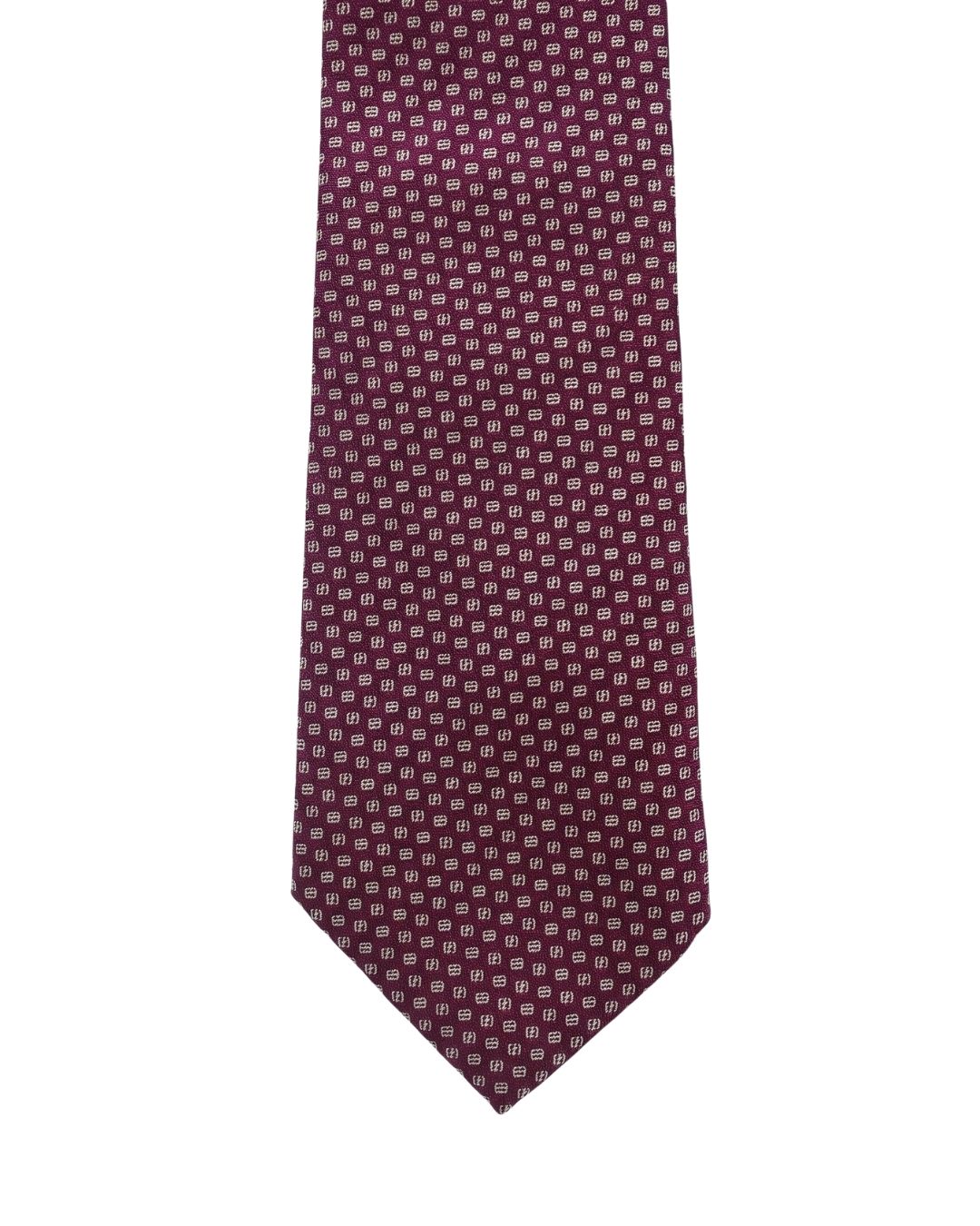 ARMANI COLLEZIONI Armani Collezioni Mens Burgundy / White Micro Dot Silk Neck Tie